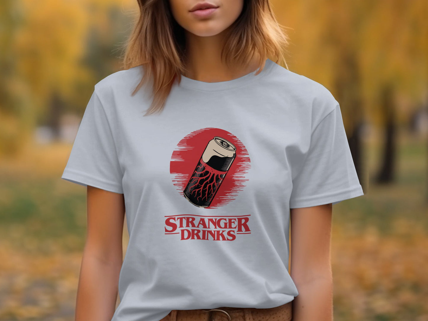 Stranger Drinks Graphic Tee Shirt Casual product