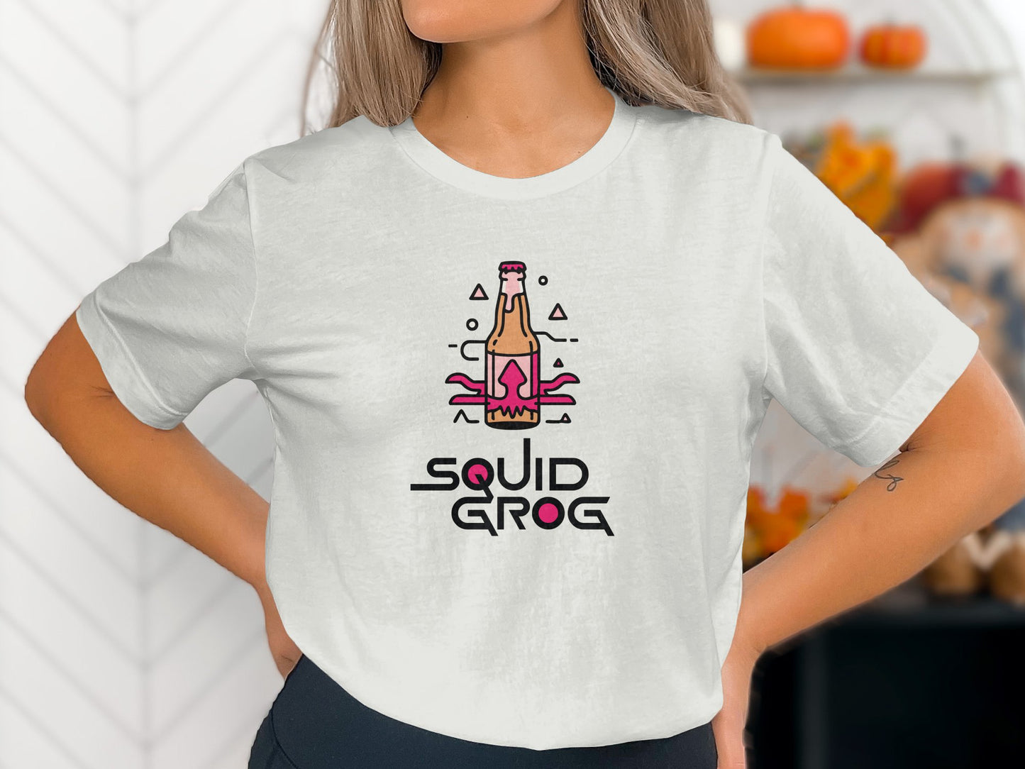 Squid Grog Graphic Tee with Unique Bottle Print product type