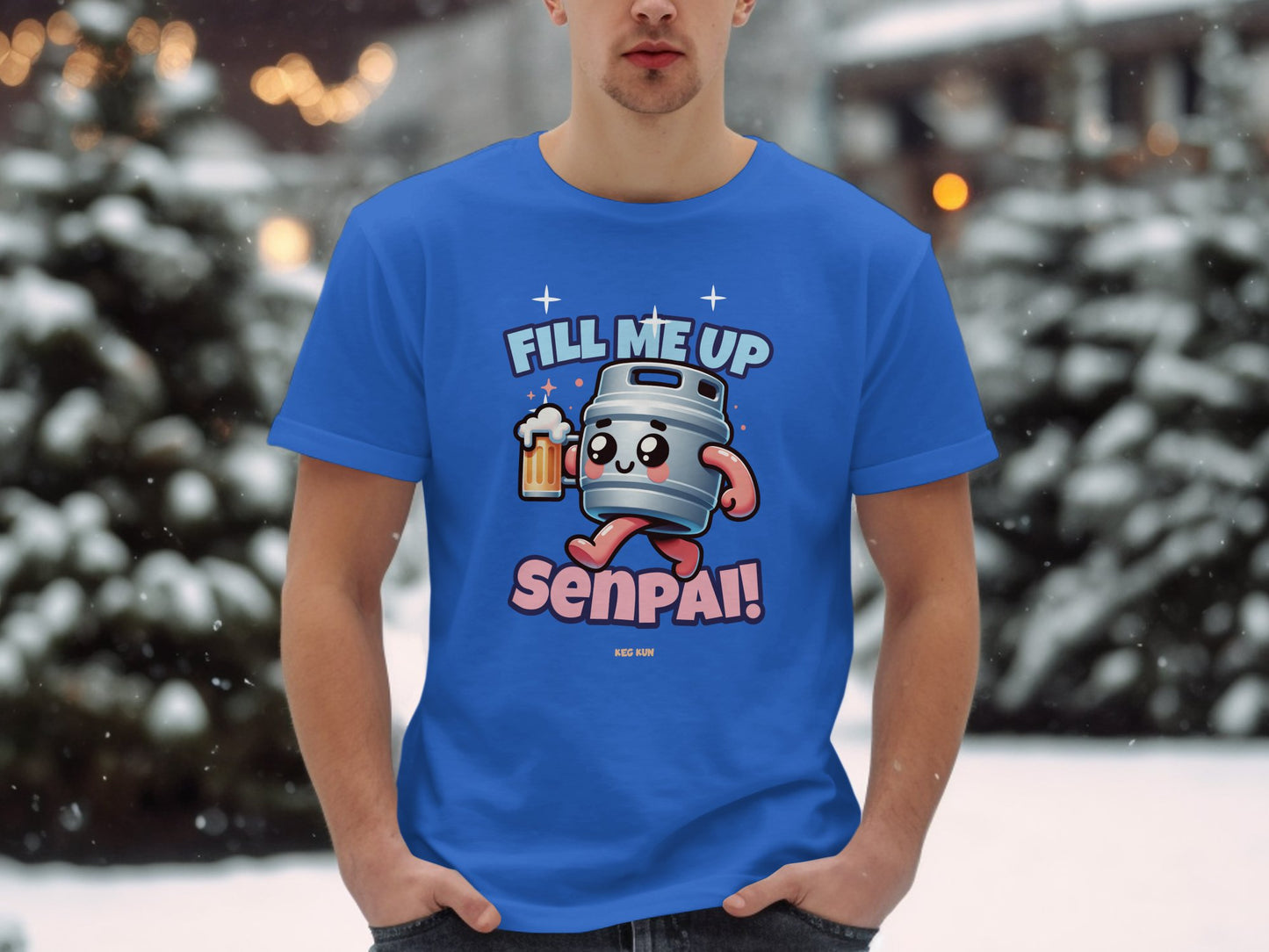 Fill Me Up Senpai Beer Keg Funny Graphic Tees product