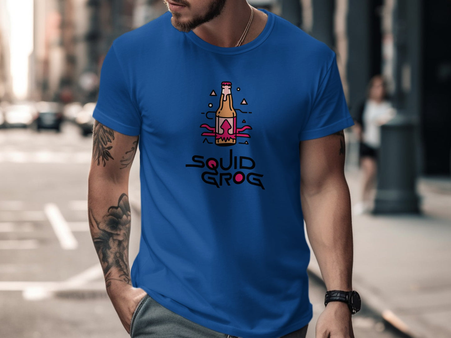 Squid Grog Graphic Print Casual Wear Tee product