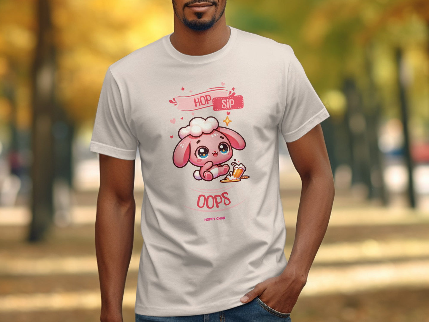 Cute Cartoon Bunny Drinking Coffee T-shirt product