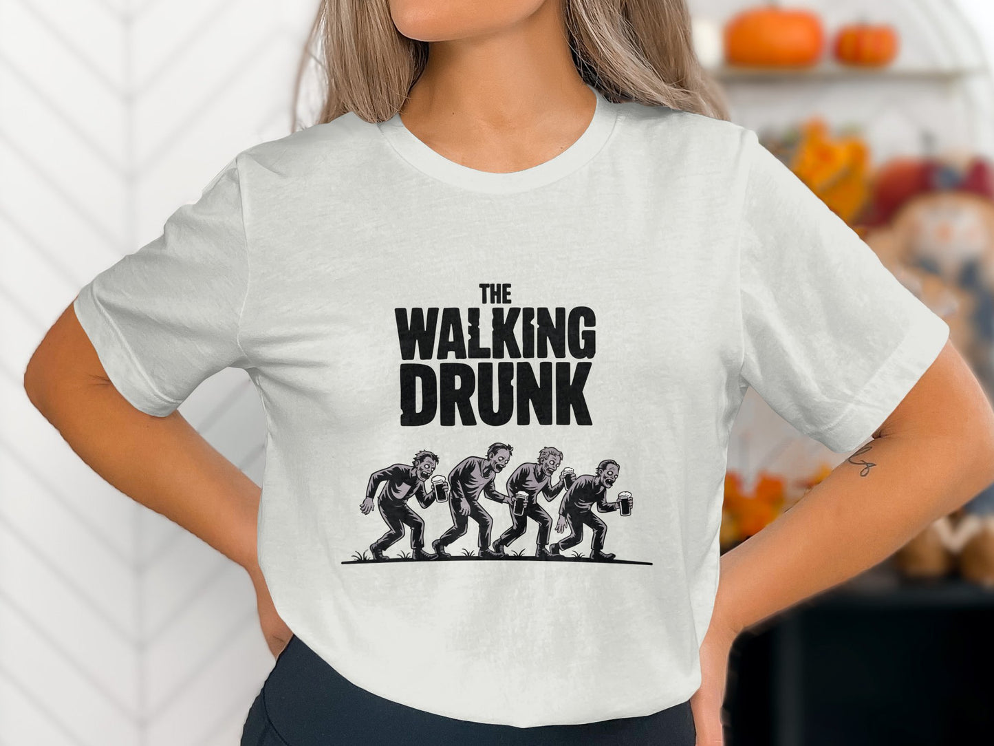 The Walking Drunk Novelty Graphic Print T-shirt product type