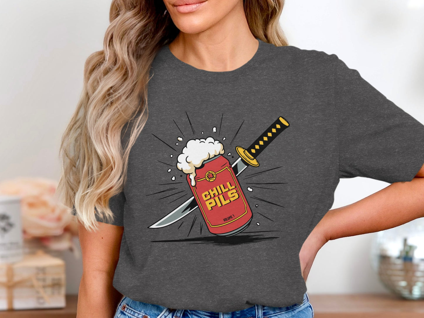 Chill Pills Sword T-Shirt Unique Graphic Tee Product Type