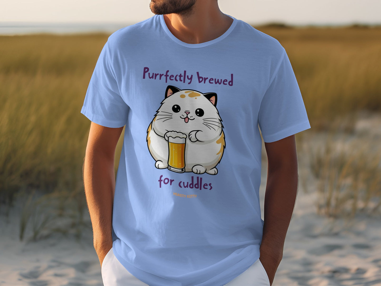 Purrfectly brewed for cuddles cute cat t-shirt product type