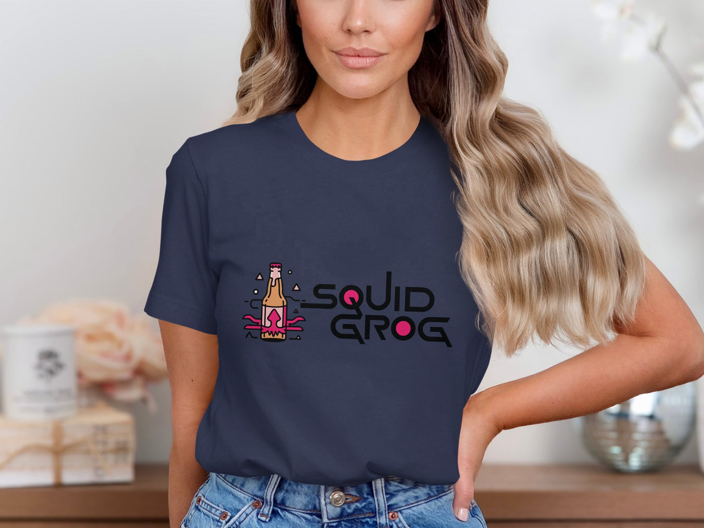 Squid Grog Bottle Graphic Design T-Shirt product