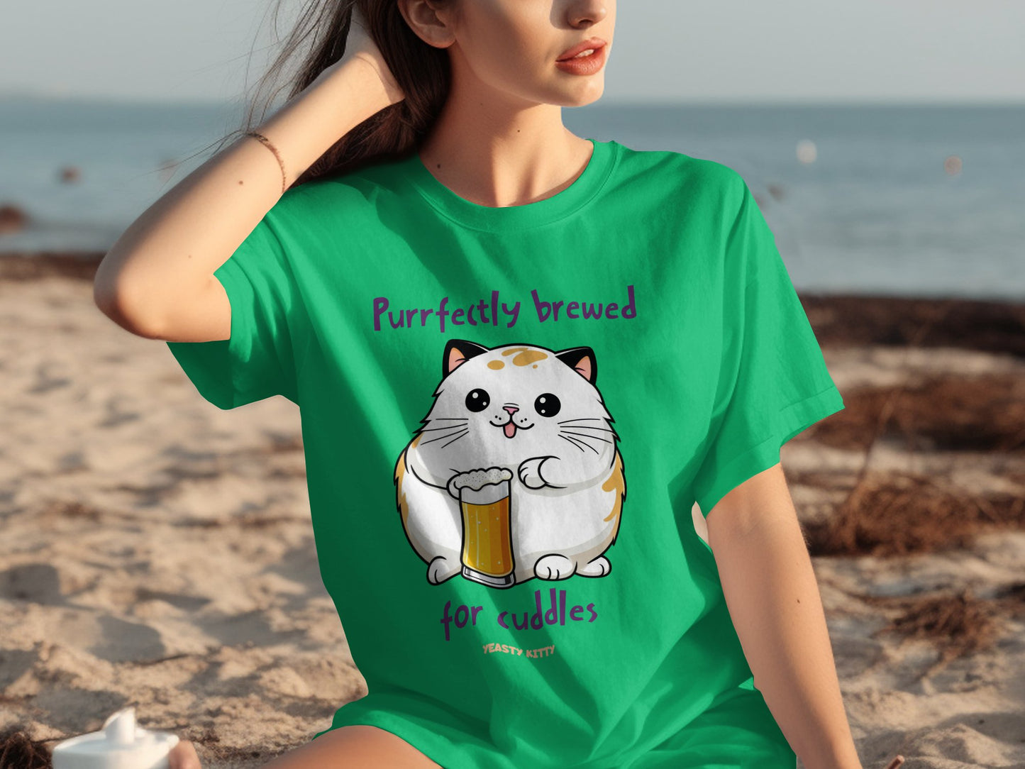 Purrfectly Brewed for Cuddles Funny Cat T-Shirt Product