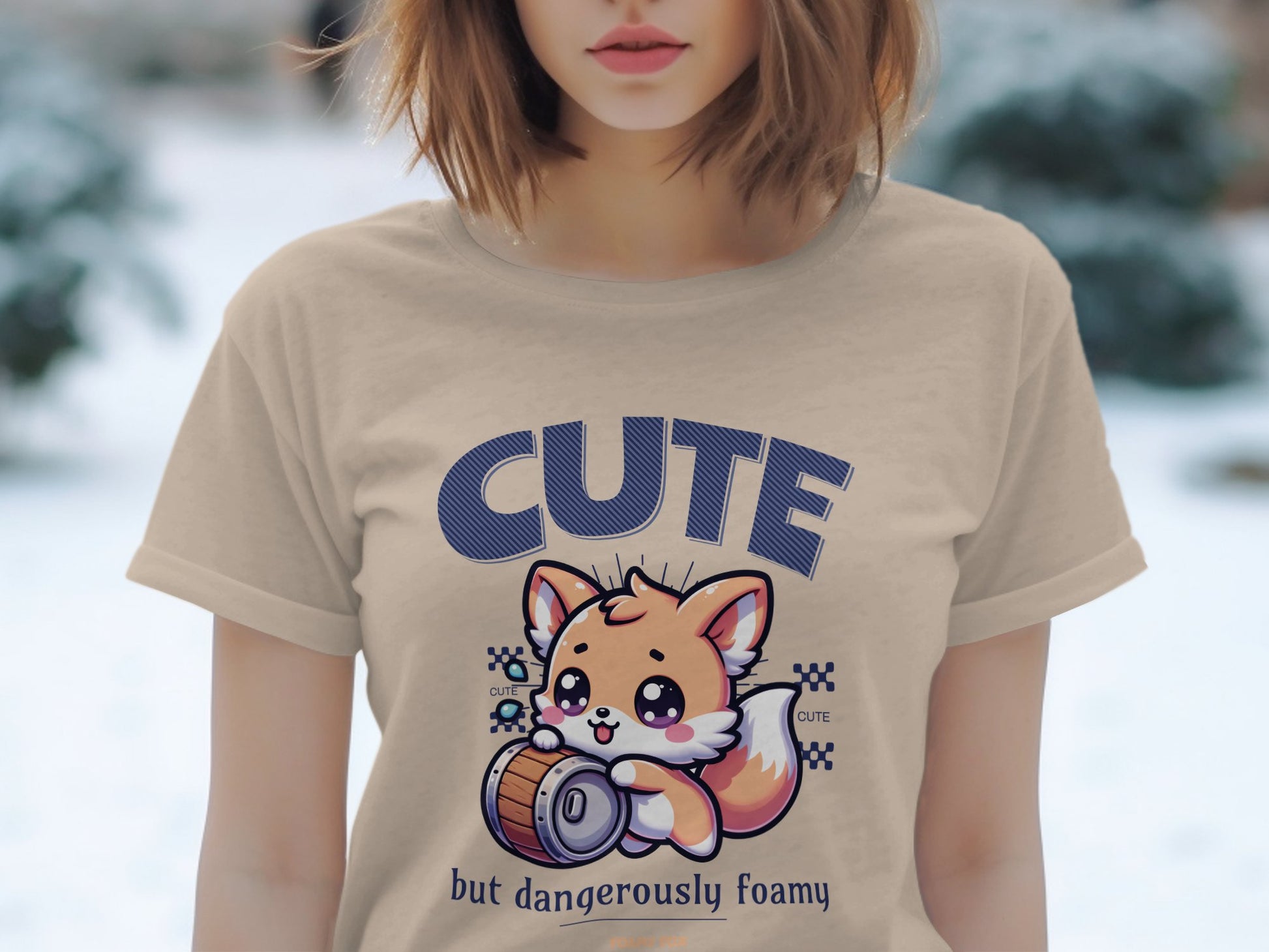 Cute but Dangerously Foamy Fox Graphic T-shirt product type
