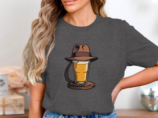 Adventurer Hat Over Beer Graphic T-Shirt product