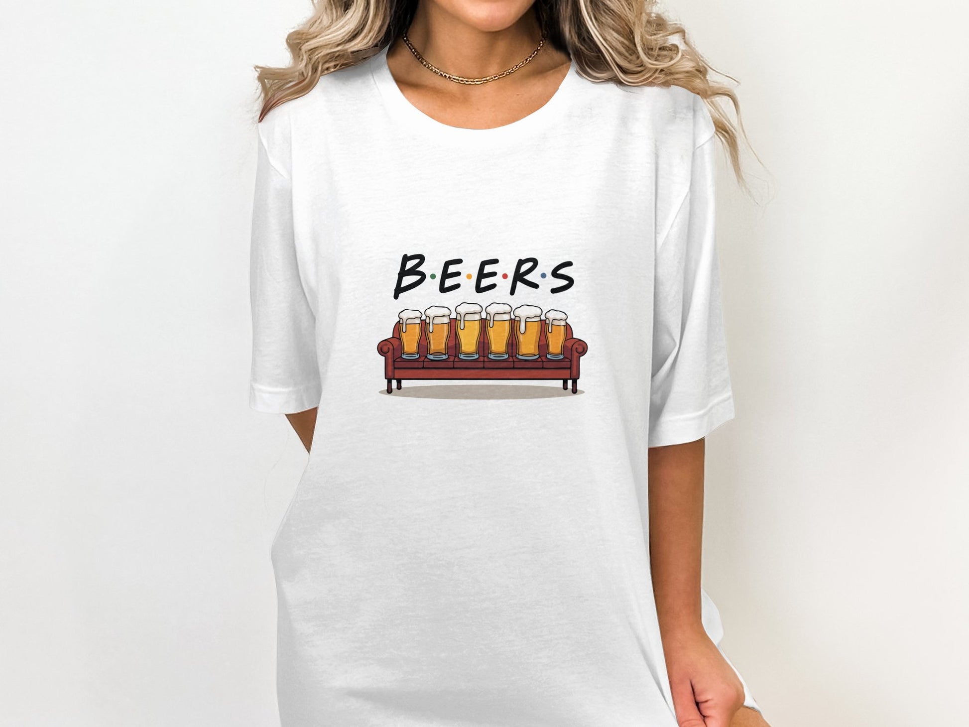 Beers Couch Graphic Casual Short Sleeve T-Shirt product type