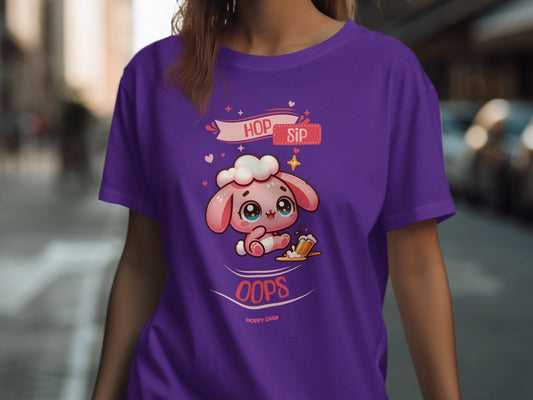 Cute Bunny Character Purple Graphic T-shirt product