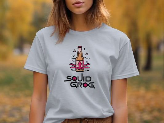 Squid Grog Bottle Graphic White T-Shirt product