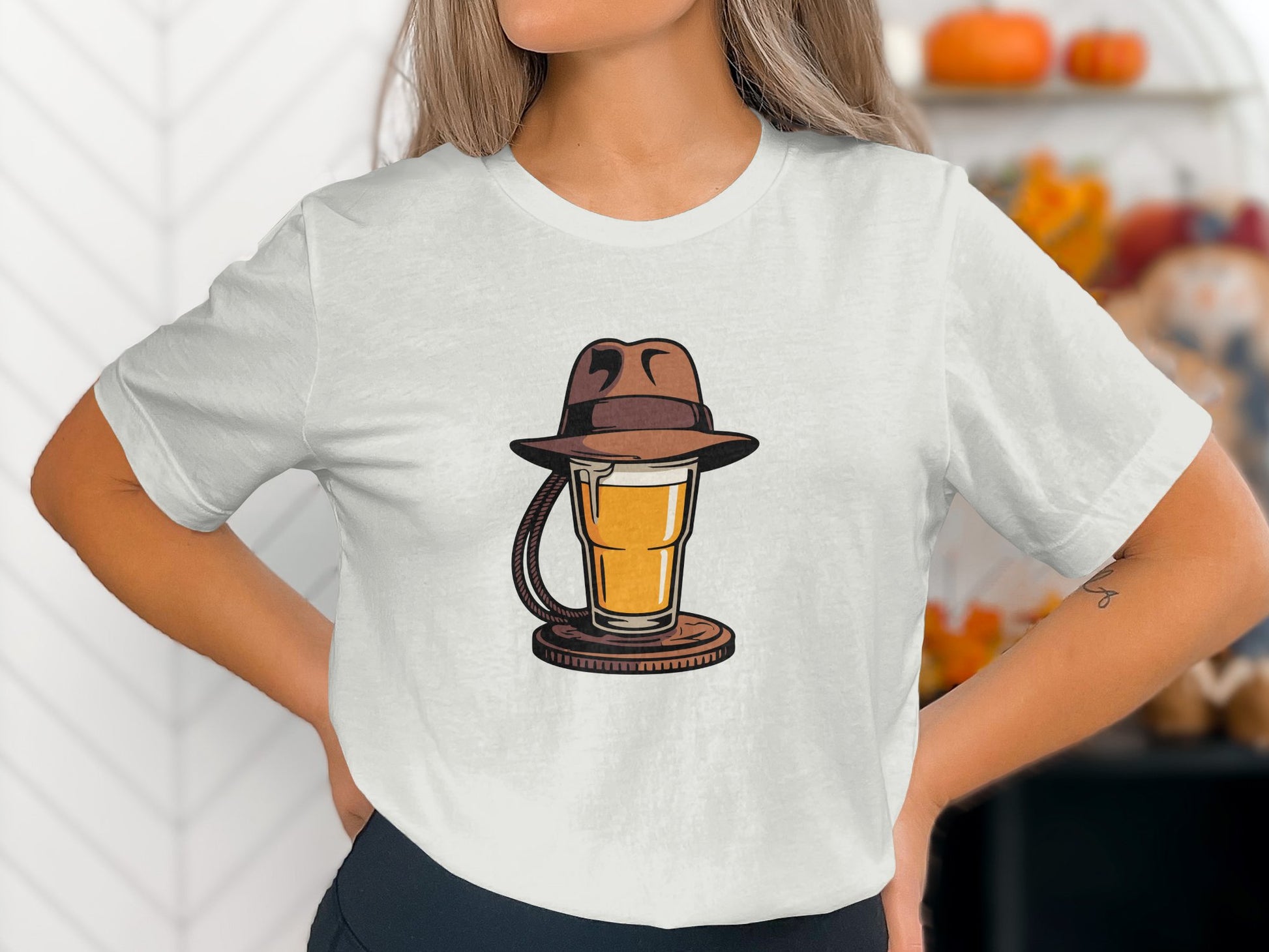Unique Fedora Hat Beer Themed Graphic T-Shirt product