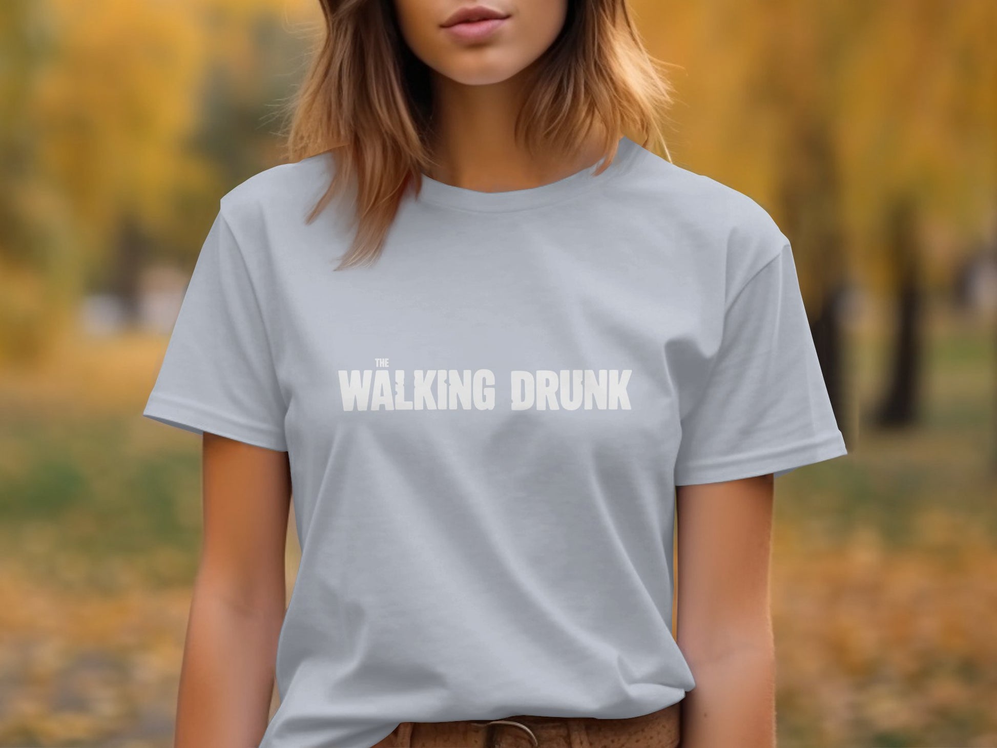 The Walking Drunk Text on Graphic T-Shirt product type