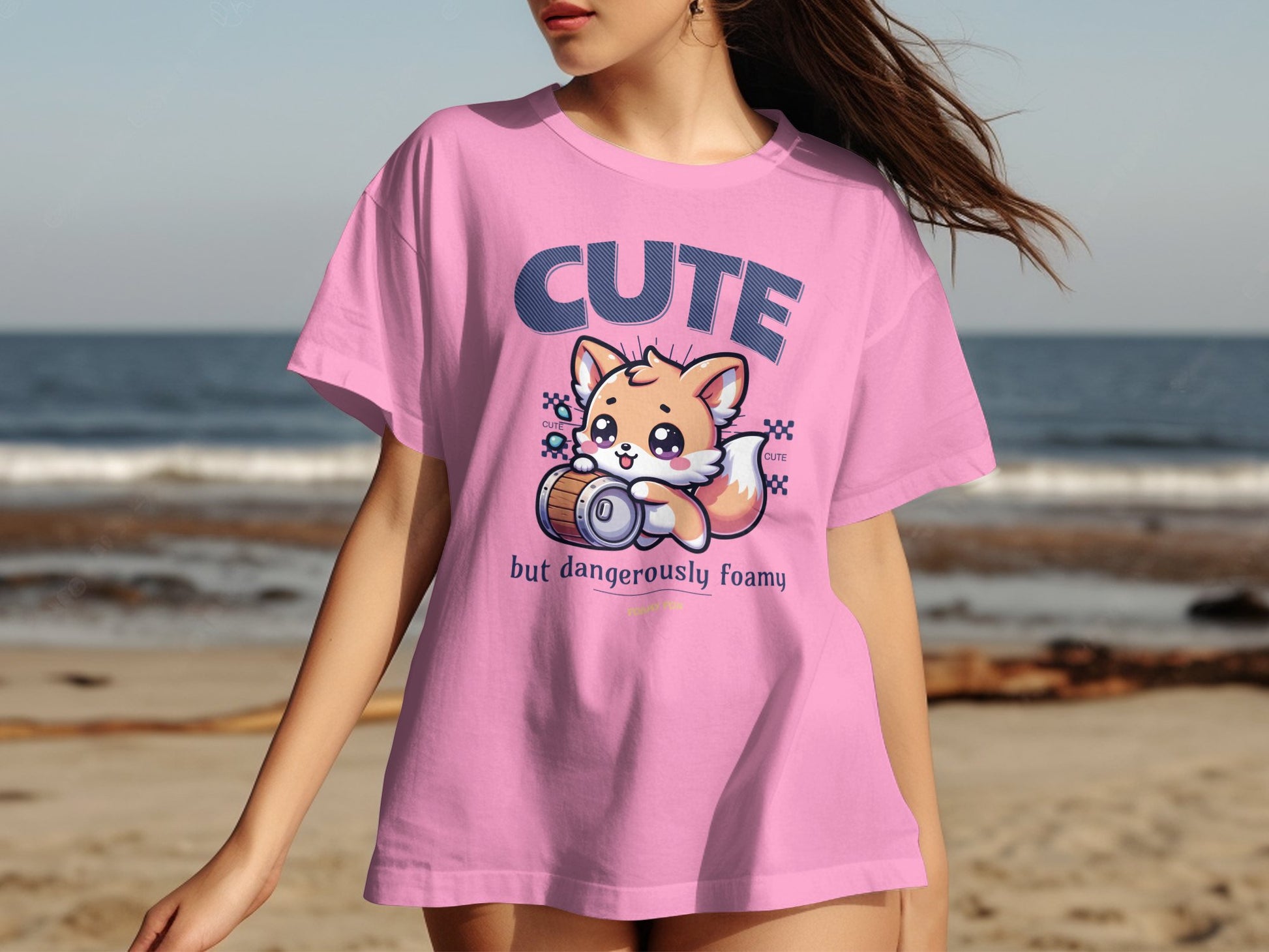 Cute Fox But Dangerously Foamy Pink T-Shirt product type