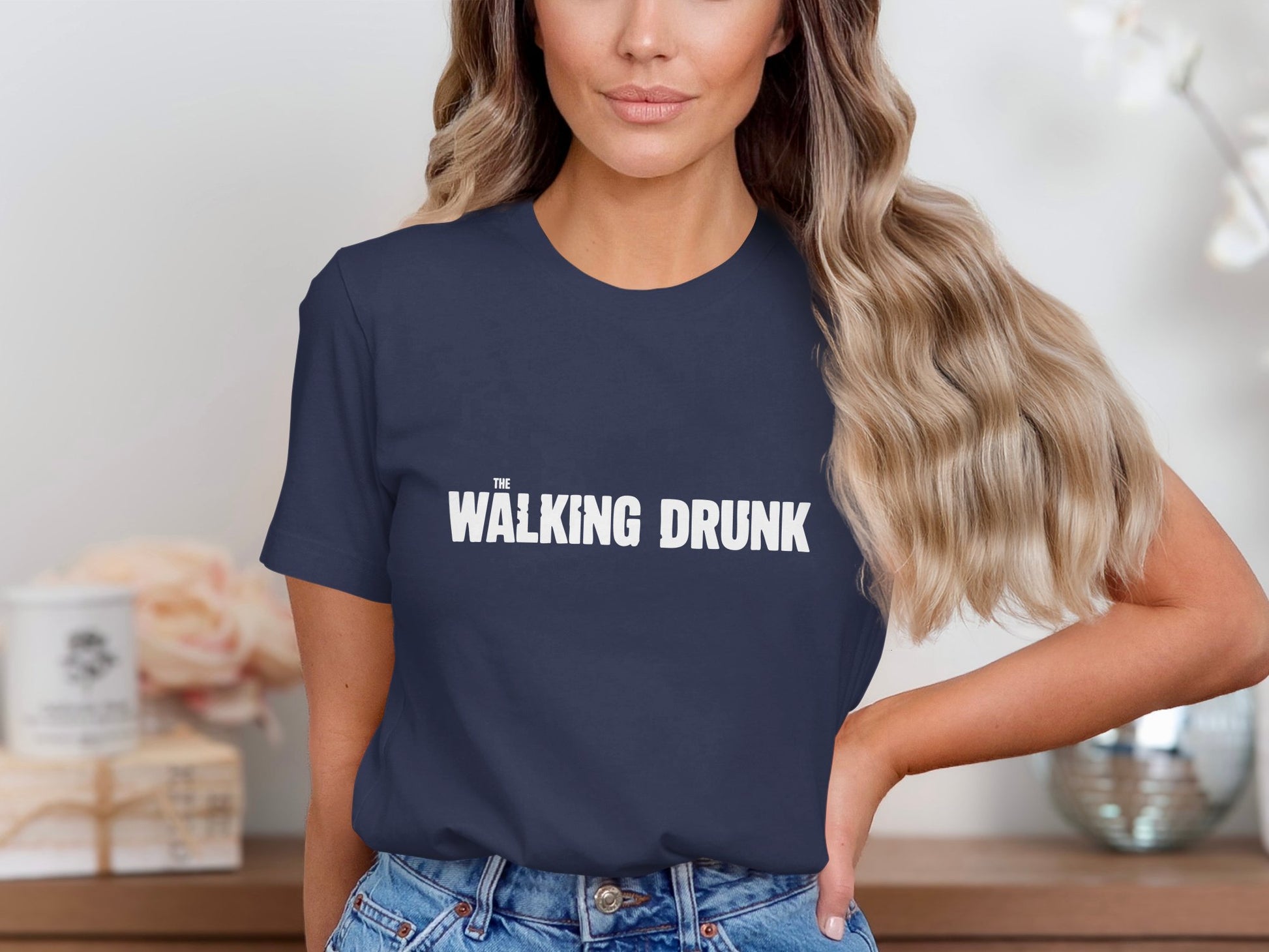 The Walking Drunk graphic tee shirt product