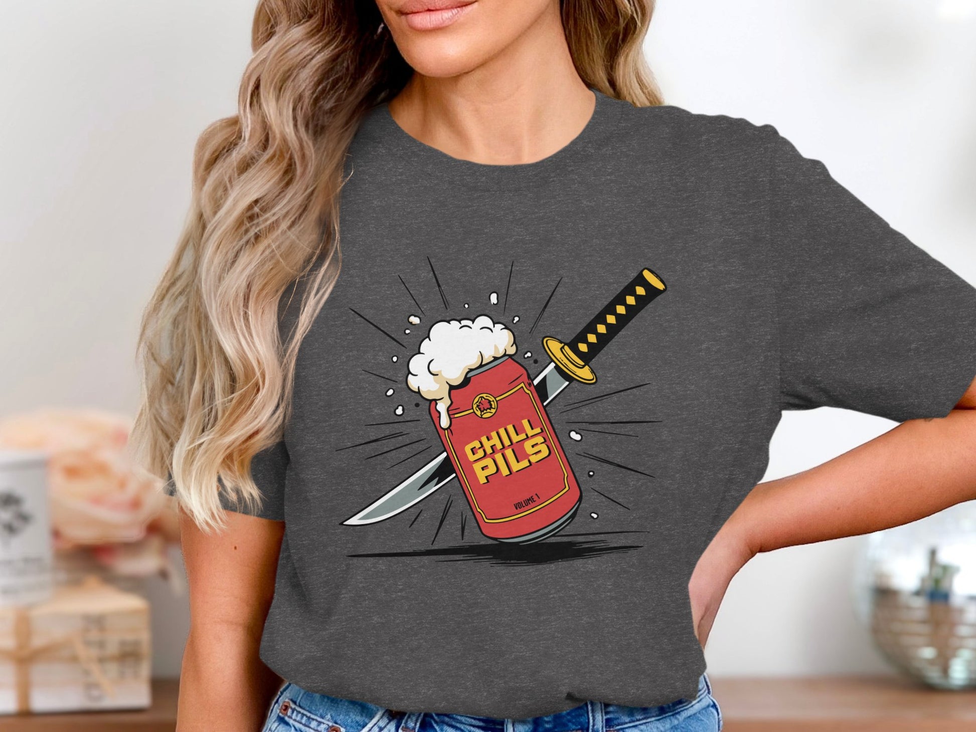 Chill Pills Sword T-Shirt Unique Graphic Tee Product Type