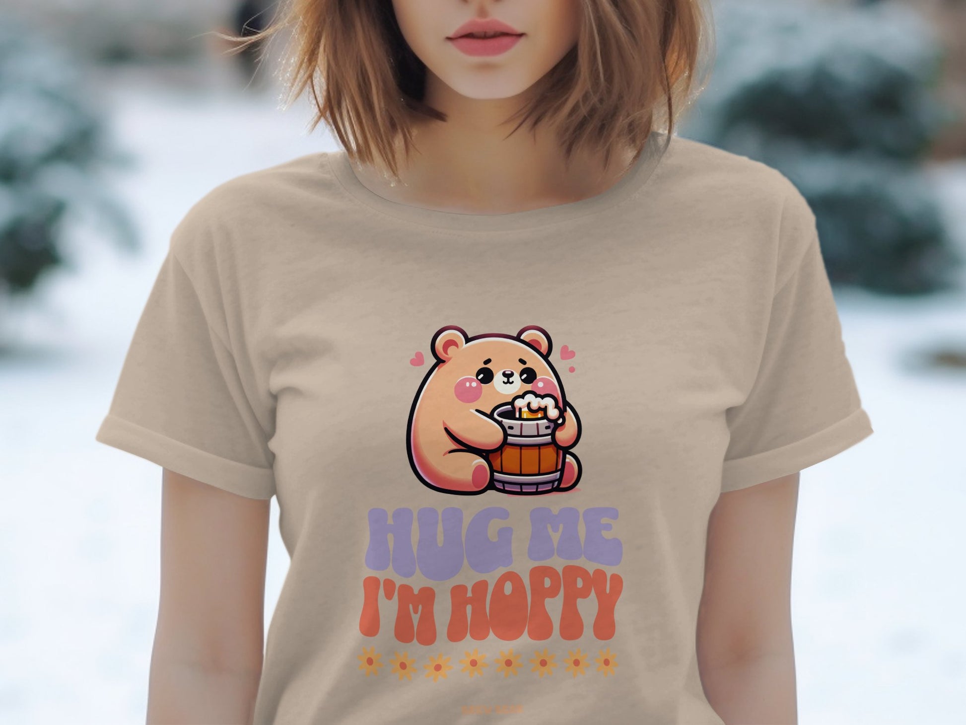 Hug Me I'm Hoppy Cute Bear Graphic Print product