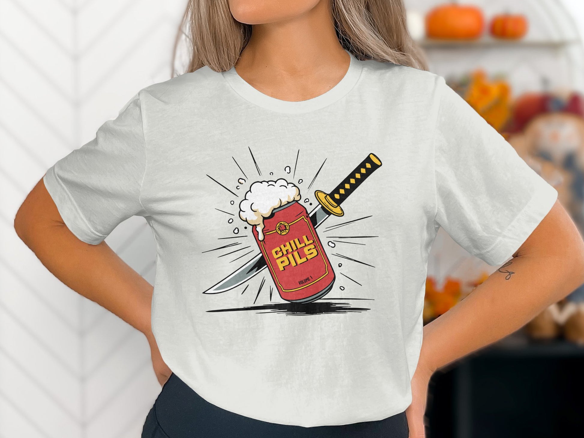 Chill Pills Graphic Tee With Samurai Sword product type