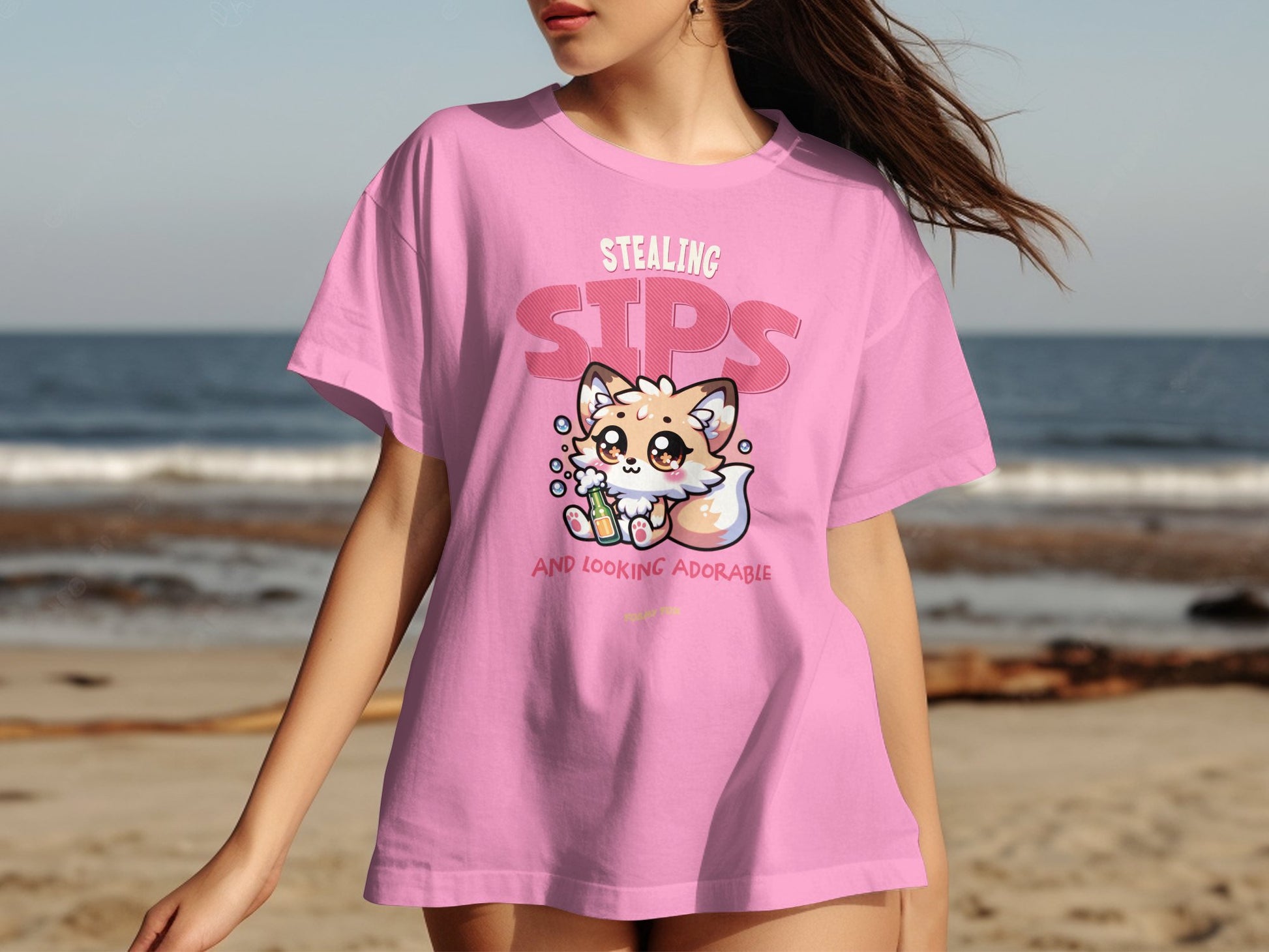Stealing Sips Looking Adorable Printed Tees product