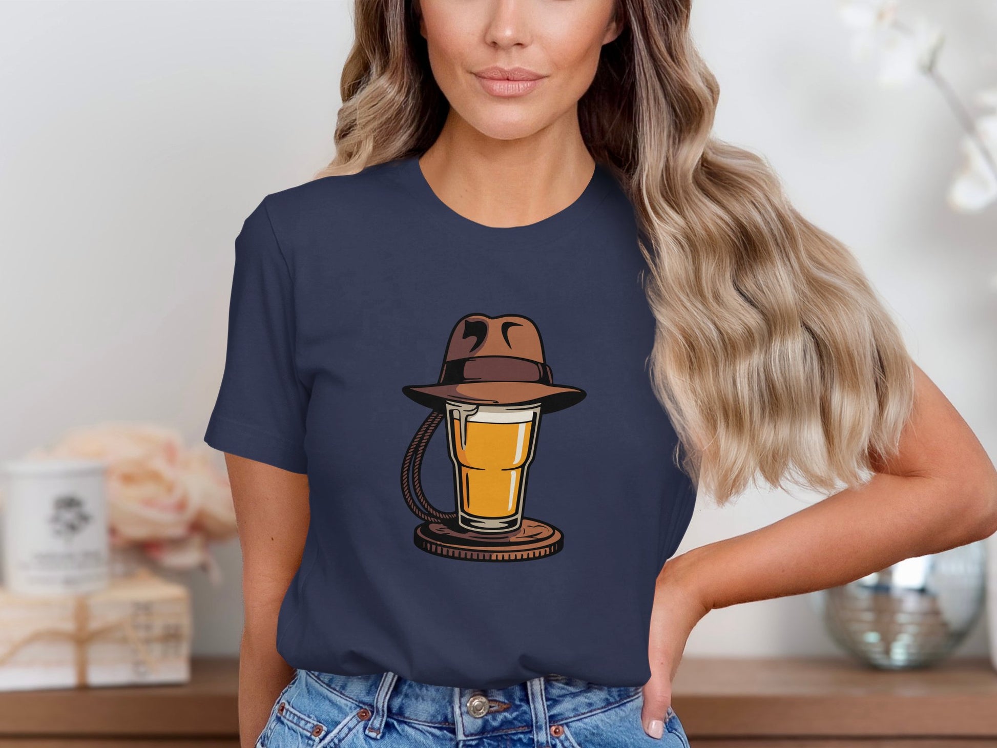 Indiana Jones Inspired Beer Glass Graphic T-shirt product
